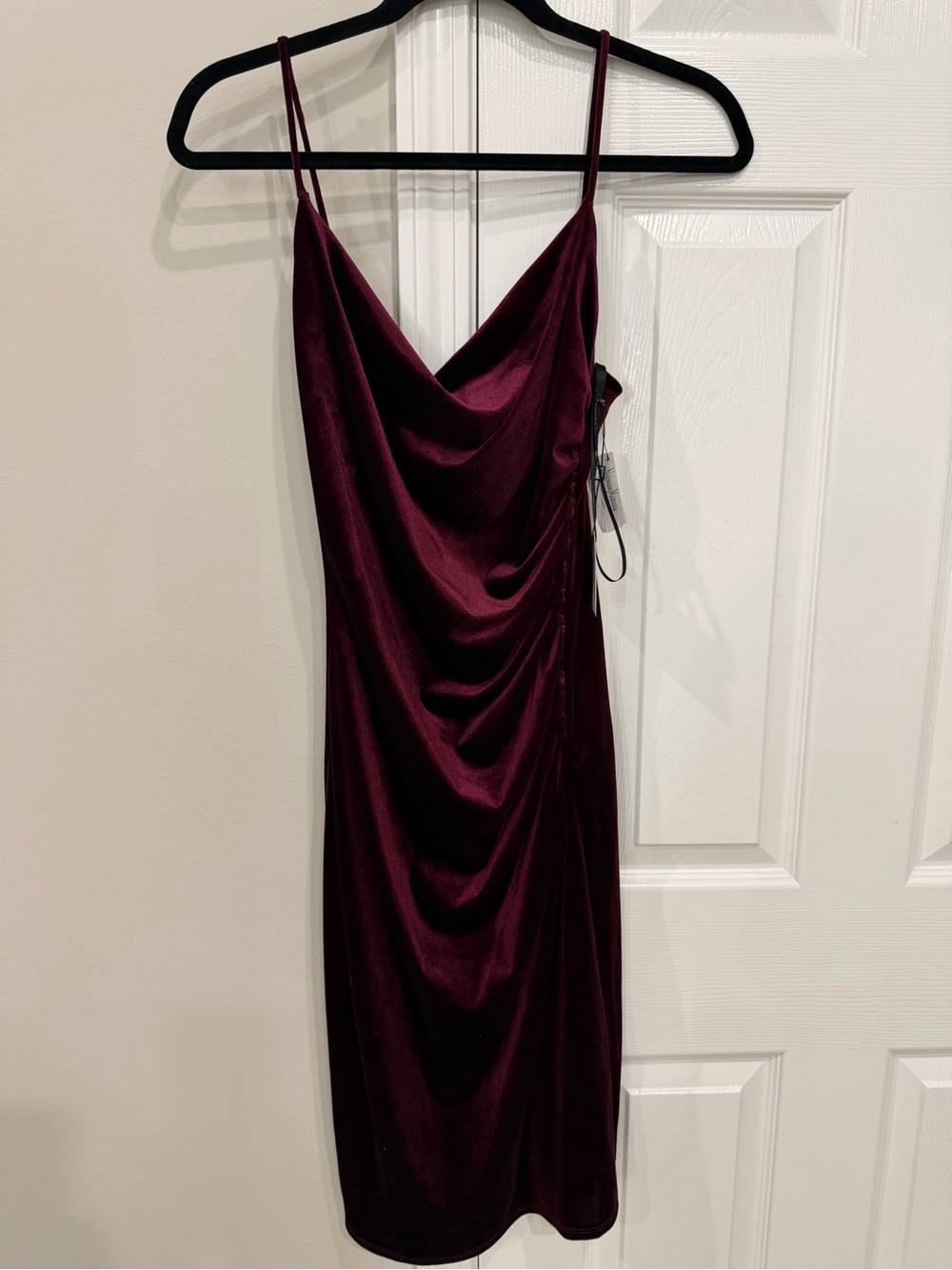 Laundry By Shelli Segal Burgundy velvet Cowl Midi Dress